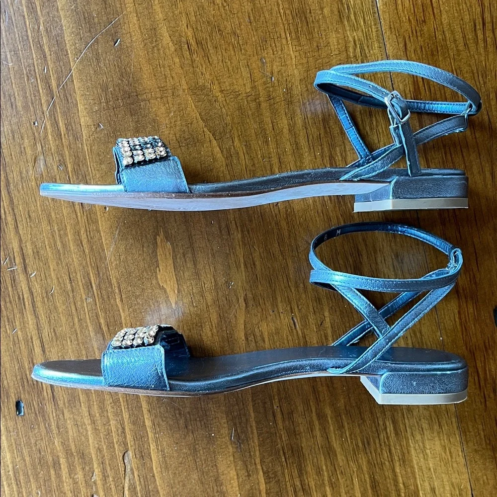 Stuart Weitzman Crystal Jeweled Strap Sandals